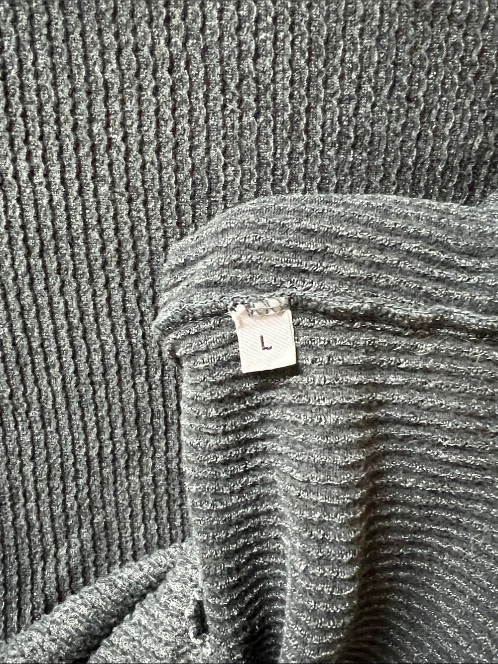 Acid Washed Ribbed Stretch Gray Crop Top - Picture 3 of 3